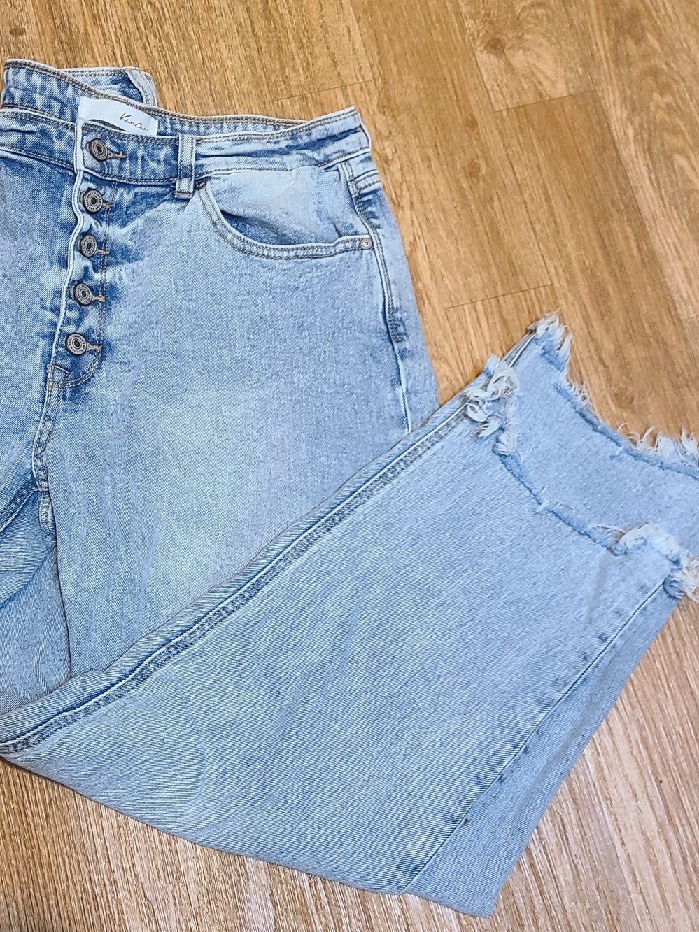 KanCan Light Blue High-Rise Button-Fly Jeans